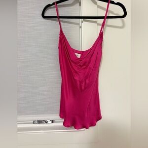 BNWT Aritzia allusion Wilfred Fuchsia Cowl Neck Camisole silk